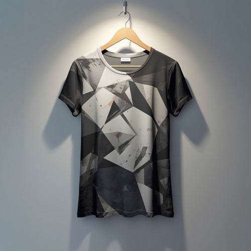 Women's Abstract Graphic Print Short Sleeve T Shirt with Modern Pattern