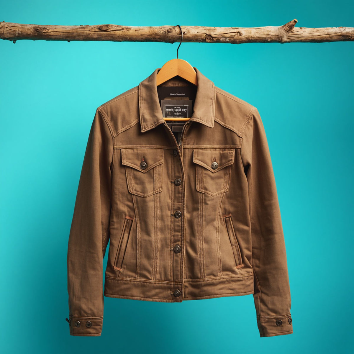 Women's Brown Utility Jacket with Button Front and Chest Pockets