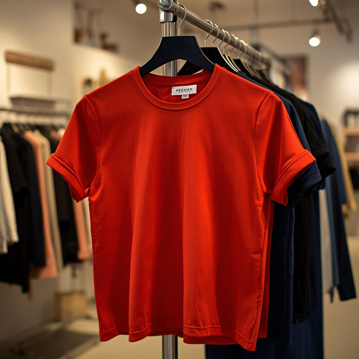 Women's Solid Red Short Sleeve Basic Crew Neck T Shirt